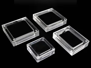 Clear Acrylic Square Gem Gemstone Holder Beads Jewelry Display Boxes Wedding Diamond Storage Case With Magnetic Cover SN1072