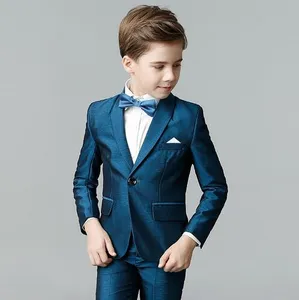 2019 Winter High Quality Nimble Boys Formal Suits Kids Blazer Gentlemens Suit Sets for School Flowers Boys Lapel Wedding Suits