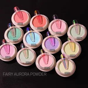 Chameleon Mirror Aurora Nail Glitter Powder Solid Laser Ice Transparent Nude Effect Nail Art Chrome Pigment Gel Polish Dust