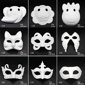 Makeup Dance White Masks Embryo Mould DIY Painting Handmade Mask Pulp Animal Halloween Festival Party Masks White Paper Face Mask DBC BH2912