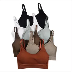 Bras Strapless Sports Bras Workout Crop Tops Running Shockproof Bras Fitness Vest Elastic Solid Adjustable Summer Bra Women Underwear B4952