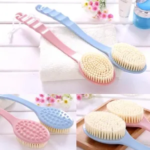 long handle bath brushes soft bristle plastic handle nylon bath body brushes shower spa cleaning sponge scrubbers