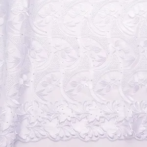Worthsjlh Popular White African Lace Fabric High Quality Nigerian French Tulle Lace Fabrics Embroidered Net Laces With Beads