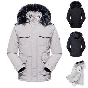 SHUJIN Warm Men Parka Winter Jacket Thicken Faux Fur Hooded Outwear Coat Brand Casual Mens Cotton Padded Overcoat 5XL Plus size
