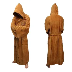 Winter Bathrobe Men Soft As Silk Extra Long Hooded Bath Robe Male Dressing Gown for Mens Flannel Robes bath robe