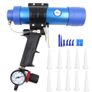 310ML Air Caulking Gun/ Pneumatic Cartridge Dispenser Silicon Sealant Applicator Glass Gluing Tool Construction Caulking Gun