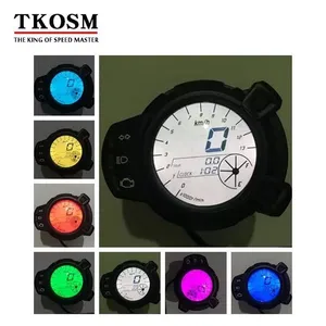 TKOSM Motorcycle LCD Digital Display Speedometer Tachometer Odometer 7 Color Oil Level RPM Speed Meter Instrument For Yamaha BWS125