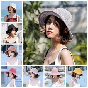 New Summer Wide Brim Sun Protection Casual Women Lady Straw Hat Sun Hats Panama Cap Summer Beach Beachwear Hat