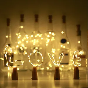 Waterproof LED Copper Wire String Lights For Xmas Party Wedding Decor 1M 10 LED Lamp Cork Shaped Bottle Stopper Light Glass Wine EEA1155