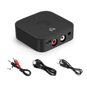 Bluetooth 5.0 RCA Audio Receiver APTX 3.5mm AUX Jack Music Wireless Adapter With Mic NFC For Car TV Speakers Auto