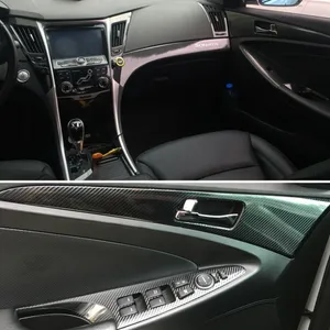 For Hyundai sonata 8 2011-2014 Interior Central Control Panel Door Handle 5D Carbon Fiber Stickers Decals Car styling Accessorie237A