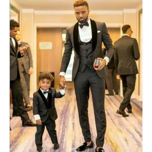 Fashion Boy's Formal Wear For Wedding Party Cute Baby Kids Suits Children Wedding Tuxedos Outfits Jacket Vest Pants 3 Pieces Custom Made