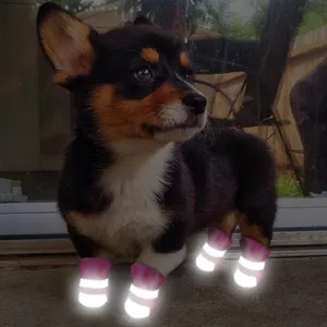 Dog Apparel eflective Dog Shoes Warm Pet Winter Socks Waterproof Anti-slip Wear Rain Snow Boots Booties Small Cat Chihuahua