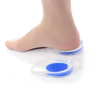 wholesale Silicone Gel Insoles Heel Pad Cups Foot Care Calcaneal Spur Elastic Half Insole Shoe Inserts
