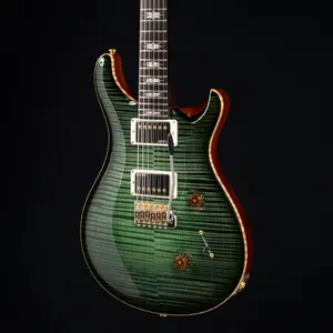 2016 Custom 24 Lotus Knot Private Stock Sage Glow Smoke Burst 3415 Green Flame Maple Top Electric Guitar Lotus Knot Inlays, Tremolo Bridge