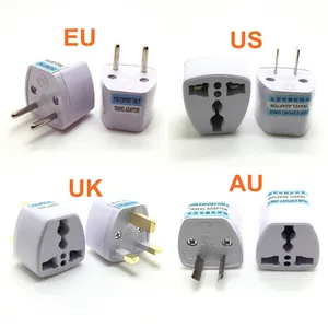 Universal US UK AU To EU Plug USA To Euro Europe Travel Wall AC Power Charger Outlet Adapter Converter Socket White Color