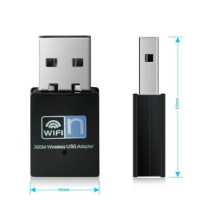 Portable Mini USB wifi dongle Adapter 2.4G Wireless Wifi Receiver Extenal Network Card 300Mbps For Win 7/ 8/10 Mac OS Linux