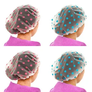 Thicken Shower Hair Cover Fashion Waterproof Shower Cap Reusable Lace Elastic Band Bath Hair Caps Hat Women Kitchen Anti-fume Hat BC BH1335