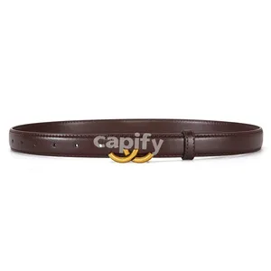 4696 Women’s 2.8cm Wide Leather Belt Fashion Gold Buckle Belts For Jeans 2.8CM Thick Genuine Leather Belt For Women Pin Copper  main image 3