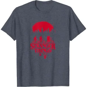Stranger Things Hawkins Halloween Maglietta A Maniche Corte T-Shirt, Grigio Scuro, Taglia Unica Unisex-Bambini E Ragazzi - 2