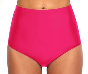 Badrok voor dames, strandrok, badrok, strandkleding, ruches, zwemrokje, yoga, bikinirok, solide zwemrok, badmode, korte rok met geïntegreerde binnenslip, roze (hot pink), XXL