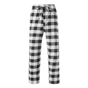 Pantalon Pyjama Homme Flanelle à Carreaux Coton Doux, Taille élastique  Noël/Maison