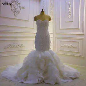 knee length dresses for ladies White Sexy Mermaid Backless Bridal Gowns Spaghetti Strap Tulle Lace Long Wedding Dress