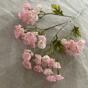 2/4 Pezzi Rami Artificiali di Fiori di Prugna e Pesco in Seta