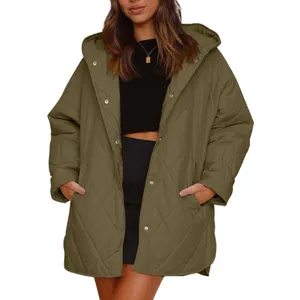Lange jas in wollen look met dubbele knopen kakibeige • Prijs € 49,99