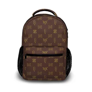 dark brown faux leather backpack For Men | 16