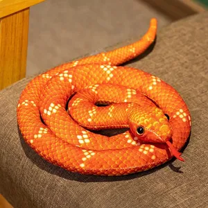 AYSYR Slang knuffeldier, groot katoen voor kinderen, knuffeldier, slang, emulatie, slangen knuffeldieren voor jongens en meisjes, snake prank- rekwisieten, slangenspeelgoed (200 cm