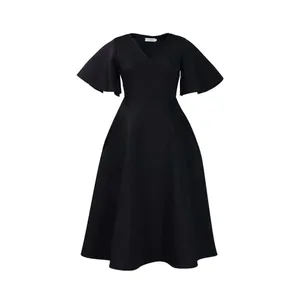 green emerald velvet dress for Her Women Dress 82045C-Black