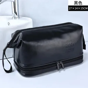 Trousse De Toilette En Cuir De Chèvre - Fait Main Écologique - Inde - Neuf - Dimensions 23x15x8 Cm