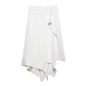 Chi Chi London Maxi rok van tule met asymmetrische zoom • Lichtroze