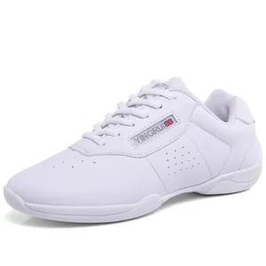 BAXINIER Girls White Cheerleading Shoes Lightweight Youth Cheer