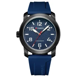 CURREN Orologio Uomo Affari – Cassa Acciaio Nero 48mm – Quadrante Analogico – Movimento Quarzo Giapponese – Cinturino In Acciaio – 3 ATM - 5