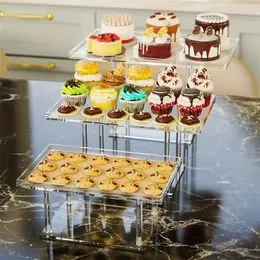 Présentoir à gâteaux en bois pour la tasse de mariage présentoir à desserts 3 niveaux - Chine Présentoir à gâteaux et présentoir prix
