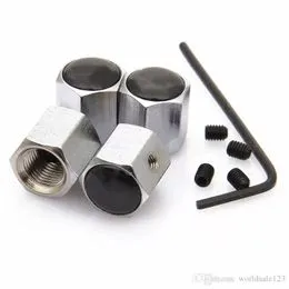 Lot de 4 bouchons de valve Presta noirs en aluminium anodisé pour