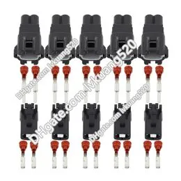 5 juegos todos los nuevos conectores de cable eléctrico DJ7021-6.3-11/21 de  2 pines conector de automóvil macho y hembra