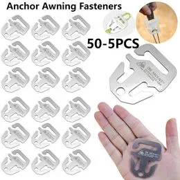 10 Tendeurs De Ligne Aluminium Pour Tente Camping - Crochets Réglables 3 Trous, Aussi Porte-clés