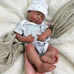 Poupée Reborn Réaliste 50 Cm – Bébé Fille Dormeuse, Corps Vinyle, Cheveux Mohair, Accessoires Inclus, Collection