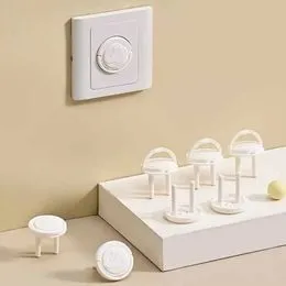 Couvre-Douilles Adhésifs 2 Pièces - Protection Simple Et Double Pour Prises Électriques - Sécurité Bébé
