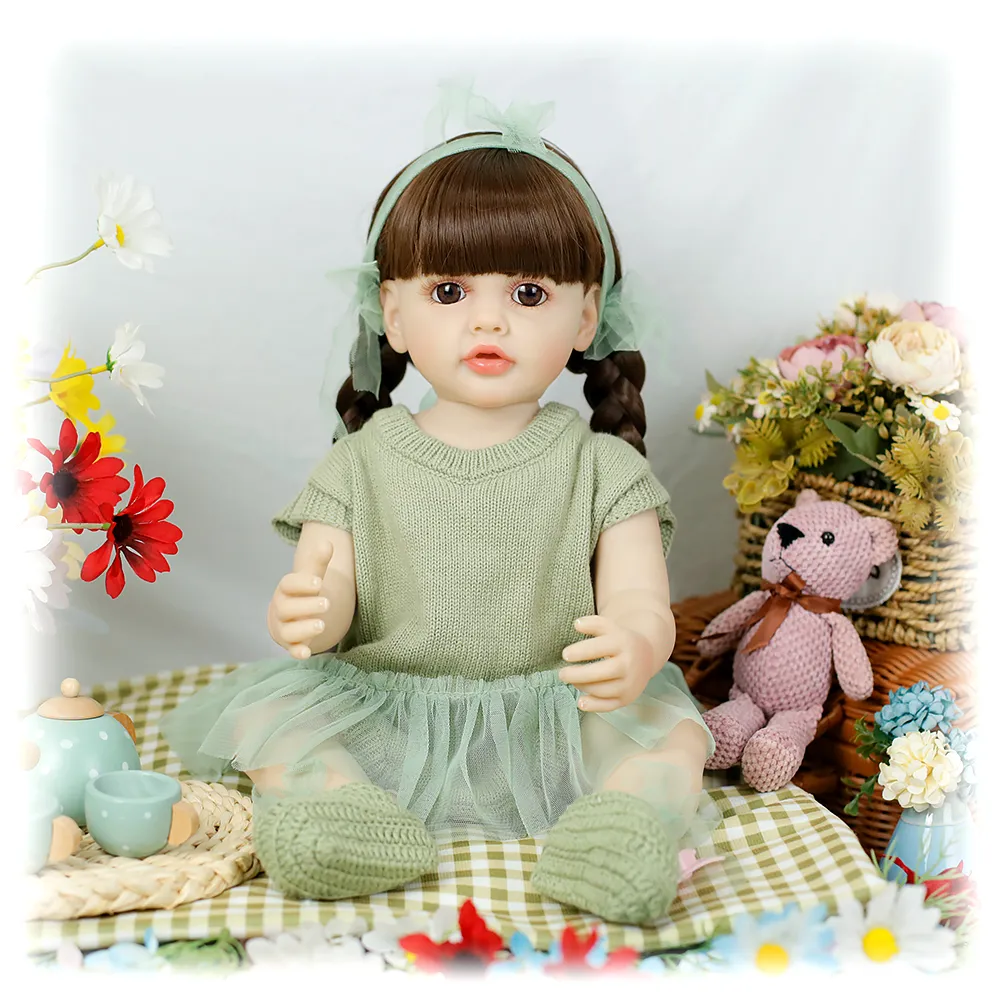 MineeQu 50 CM Fascia Fiore Dolce Sorriso Bambole bambino Reborn Corpo