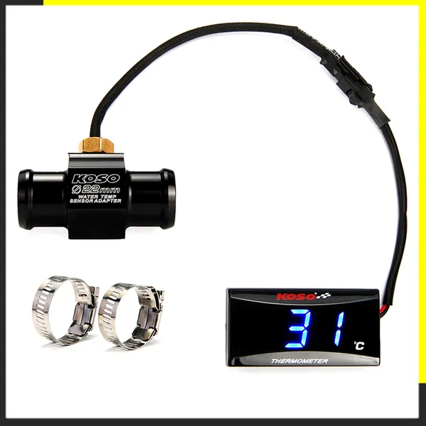Instruments Motorcycle KOSO Water Temperature Mini Meter For XMAX250 300 NMAX CB 400 CB500X Sensor Water Temp Fahrenheit Adapter Scooter