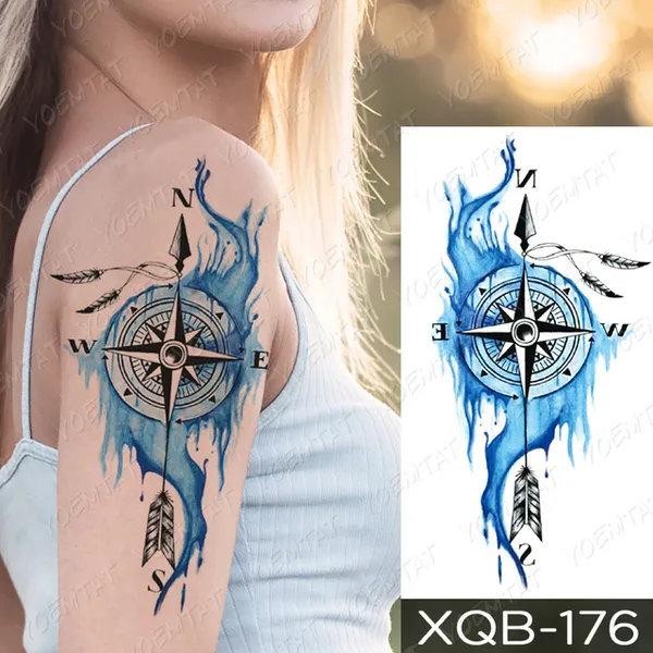 Anchor Compass Temporary Tattoo - FAKE TATTOOS – Fake Tattoos