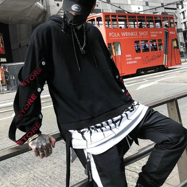 Compra Ens Ropa Sudaderas 11 Sudaderas Con Capucha Oscura Harajuku Sudaderas  Hombre Cintas Laterales Romada Moda Streetwear Streetweat  Barato |  Entrega Rápida Y Calidad | Es.Dhgate