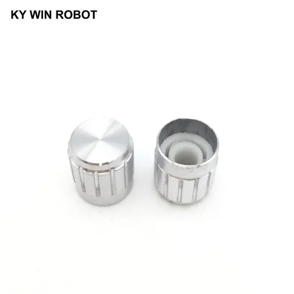 Otentiometrar 10st 15 * 17mm Aluminiumlegering Potentiometer 15 * 17 Knopprotationsomkopplare Volymkontroll Knopp Vit potentiometrar Elektronisk C ...