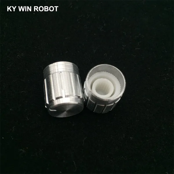 Otentiometrar 10st 15 * 17mm Aluminiumlegering Potentiometer 15 * 17 Knopprotationsomkopplare Volymkontroll Knopp Vit potentiometrar Elektronisk C ...