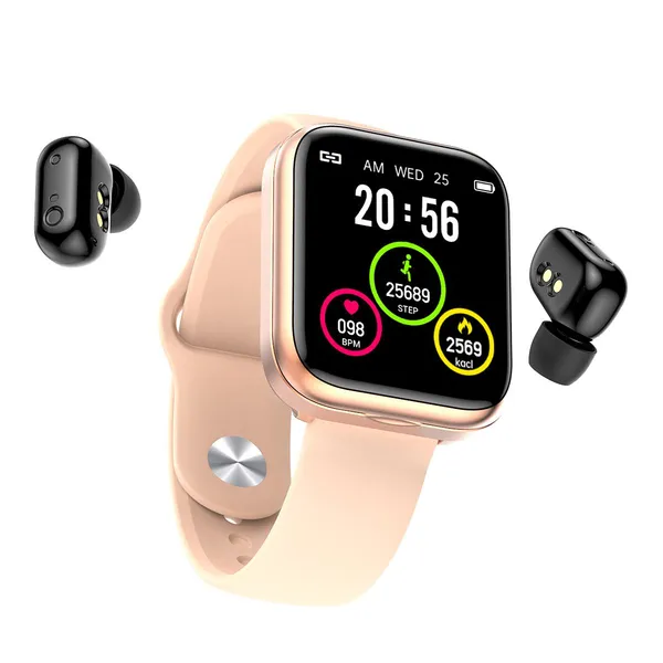 All-in-One Smartwatch Combo Bluetooth Earphones: IPX7 Water Resistance, Heart Rate & BP Tracking, with Included Bluetooth Earpieces Wireless Earbuds Smart Watches