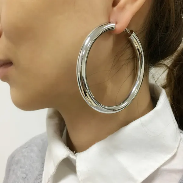 Ewelry Zubehör Manilai Classic 70mm Durchmesser Breitkupfer Große Reifen Ohrringe Modeschmuck Aussage Ohrringe Für Frauen BRincos ...